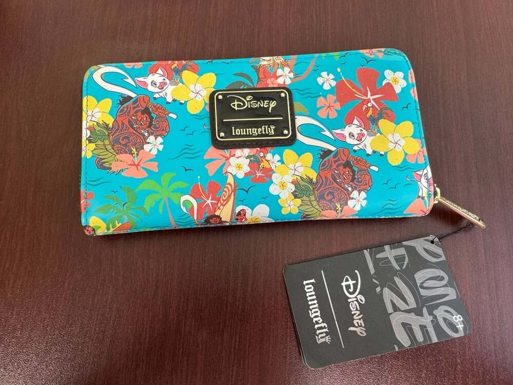 Disney Loungefly Moana Floral Zip Around Wallet